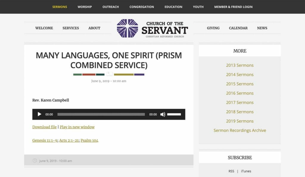 Church of the Servant Website
