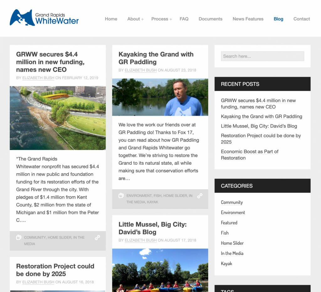 Grand Rapids Whitewater Website
