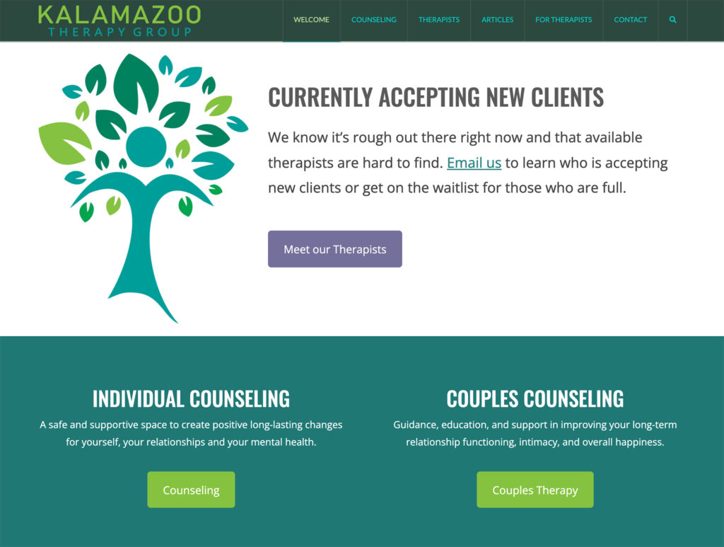 Kalamazoo Therapy Group Website