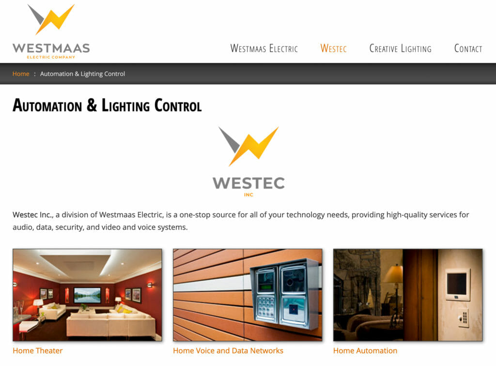 Westmaas Electric Website
